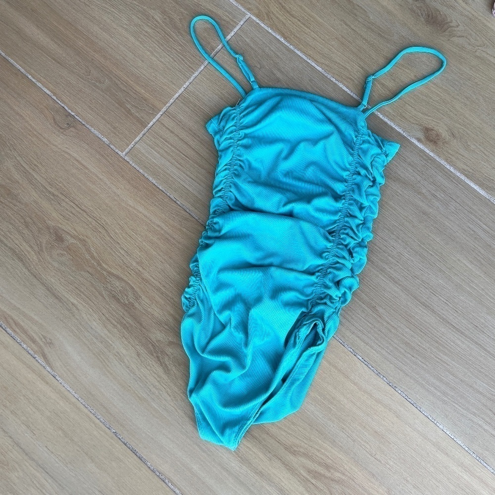 Free People On Your Side Bodysuit Size Small Corsica Coast Blue - Picture 10 of 11